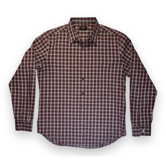 THEORY Sz L Men's Sylvain Thebes Plaid Casual Button Down Shirt - Picture 2 of 6